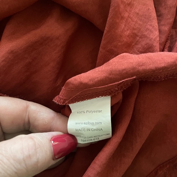 Burnt orange button down dress - Picture 2 of 9